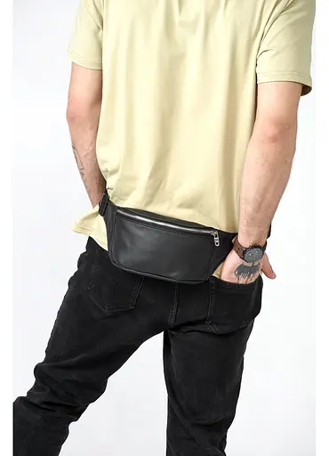 Поясная сумка бананка кожаная Sambag Tirso PSSm черный 30.5 х 14 см (81113001m) - фото 9