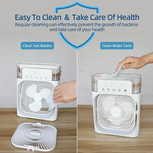 Вентилятор кондиционер увлажнитель 3в1 с контейнером для льда Mini Portable USB Air Cooling Fan 9418 - фото 5