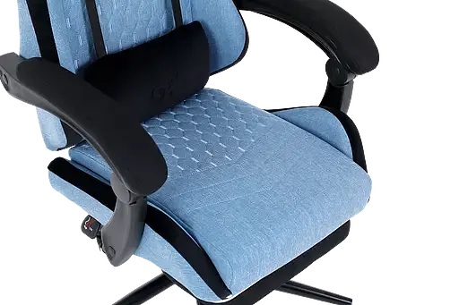 Геймерское кресло GT Racer черное со светло-синим (X-2324 Fabric Light Blue/Black Suede) - фото 7