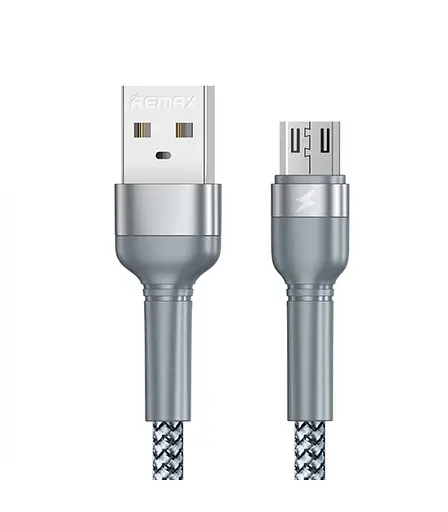 Дата кабель для зарядки REMAX Jany RC-124m USB 2.0 — micro USB 2.4A Серебряный (1м) - фото 2