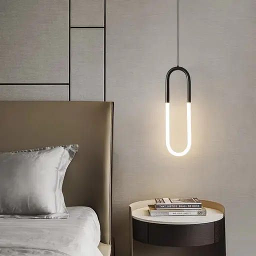 Підвіс зі світлодіодним овалом у чорному корпусі | Арт. A 074/1 BK | Line F - фото 1