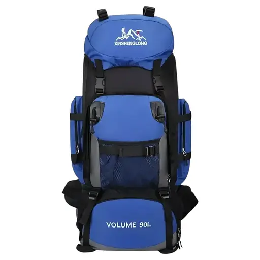 Туристический рюкзак Hinshenglong 90л голубой Oxford+PU черный спортивная сумка для путешествий вместительный Yiwu SJ-0036-1BL - фото 1