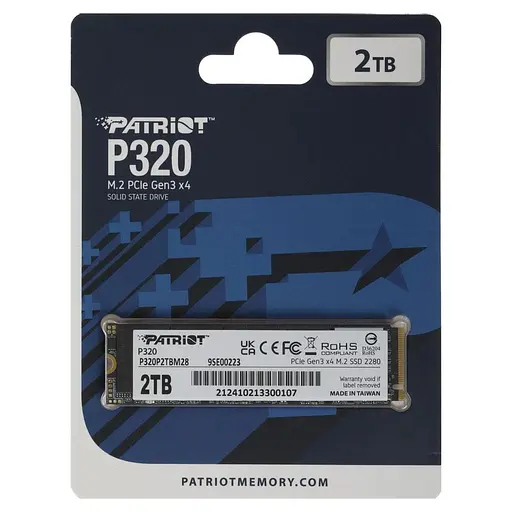 Накопитель SSD M.2 Patriot P320 2TB NVMe 2280 Gen3. 0 x4 3D TLC - фото 2