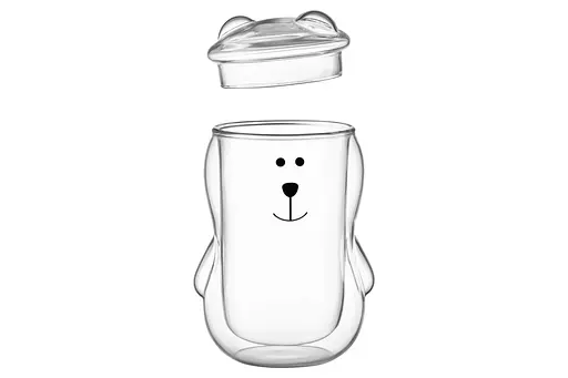 Набор чашек Ardesto Animals с крышкой с двойными стенками 300 мл х 2 шт. боросиликатное стекло прозрачное (AR2630BBR) - фото 2