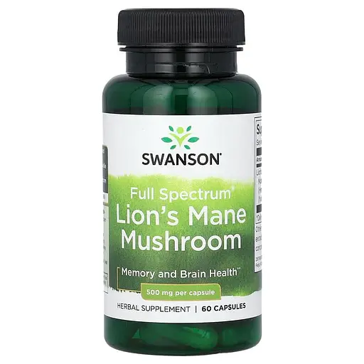 Їжовик гребінчастий Swanson Lions Mane Mushroom 500 mg 60 caps (1086-100-15-1306425-20)