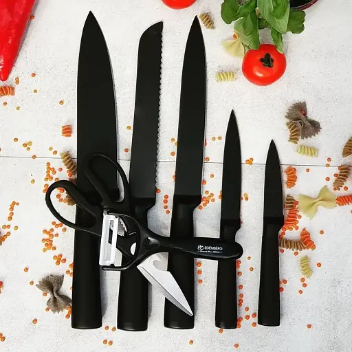 Набір кухонних ножів на підставці 8 предметів Edenberg EB-920 - фото 5