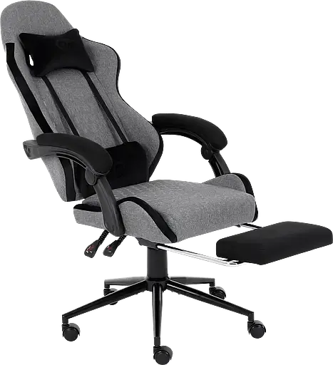 Геймерское кресло GT Racer серое с черным (X-2324 Fabric Gray/Black Suede) - фото 6