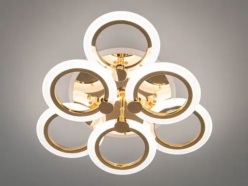 Потолочная люстра светодиодная с пультом, подсветкой, 85W, золото. - фото 2