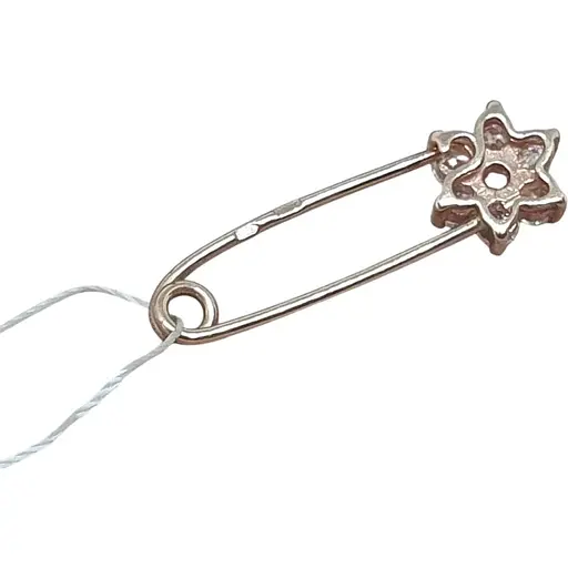 Золотая брошь-булавка Империя золота Цветок с фианитами. БШ079И