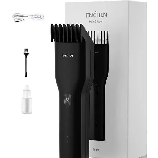 Машинка для стрижки беспроводная Enchen Boost триммер для волос с подвижным гребнем 5 Вт Черный - фото 1