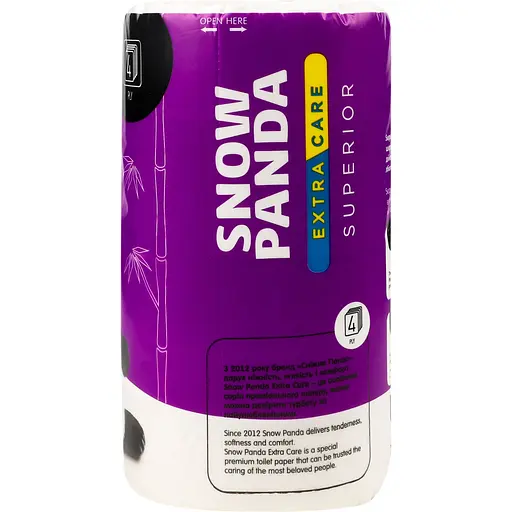 Чотиришаровий туалетний папір Сніжна Панда Extra Care Superior 4 рулони - фото 3