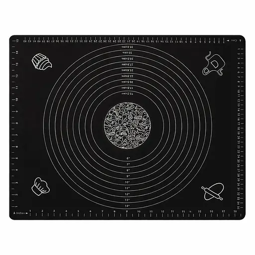 Силиконовый кондитерский коврик для раскатки теста 45х64 см Черный 88292 - фото 1