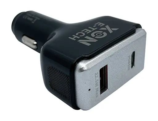 Автомобильное зарядное устройство XON MaxCharge Type-C 87.5W (Type-C PD65 + Type-A 15V/1.5A) Black (SC42CL6W1B 3524) - фото 3