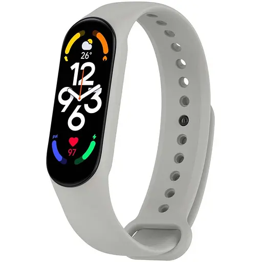 Силиконовый ремешок для Xiaomi Mi Band 7/6/5 Серый / Light Grey