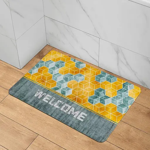 Коврик влагопоглощающий Wall Sticker 38х58х3 мм Добро пожаловать кубы (D) SW-00001561 - фото 5