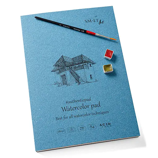 Блокнот-склейка для акварели AUTHENTIC A4 280г/м2 35л SM-LT Art - фото 2
