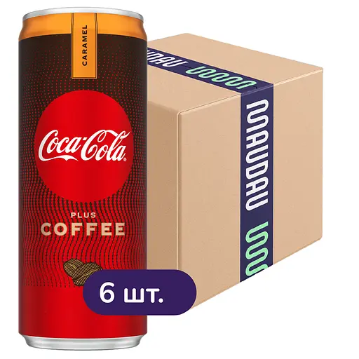 Упаковка напою Coca-Cola Plus Coffee Caramel безалкогольний сильногазований 1.5 л (0.25 л х 6 шт.)