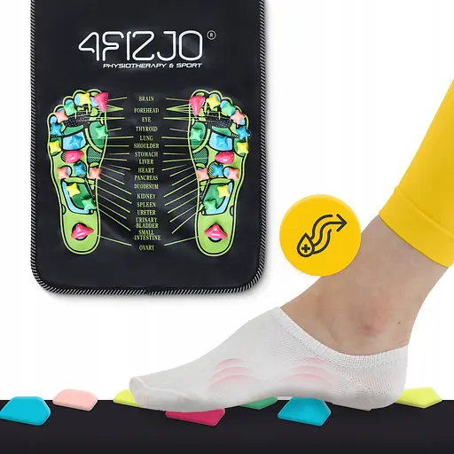 Коврик ортопедический 4FIZJO 140 x 35 см с камнями для массажа ног Black (P-5905973403177) - фото 4