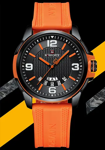 Часы наручные мужские Naviforce Young Orange Черный (3492) - фото 8