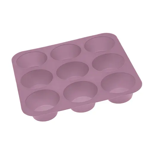 Форма силиконовая на планшете для выпечки кексов и маффинов на 9 ячеек 24.5х24.5х3.5 см, Profsil Розовый 87153 - фото 9