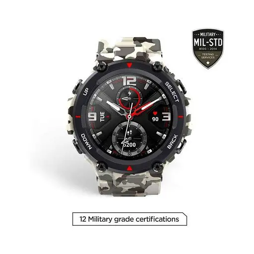 Смарт-годинник Amazfit T-Rex Camo Green захищений водонепроникний - фото 9