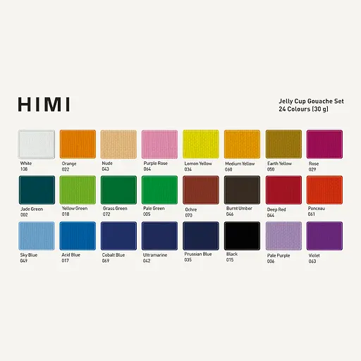 Набор гуашевых красок Jelly Cup 24×30 мл розовый пластиковый пенал HIMI - фото 2
