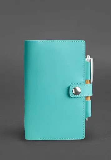 Жіночий шкіряний блокнот (Софт-бук) 4.0 бірюзовий - фото 1