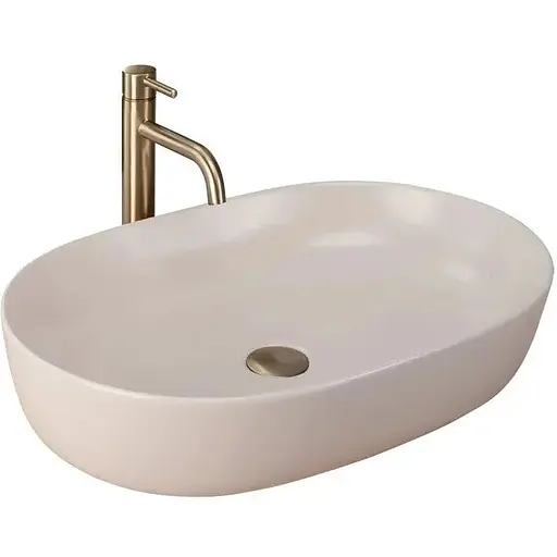 Умивальник Rea Cleo 61 beige matt бежевий накладний REA-U9655 - фото 1