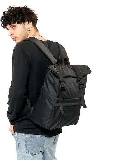 Чоловічий рюкзак Sambag RollTop Milton чорний тканевий 41 х 30 х 16 см (24211065m) - фото 9