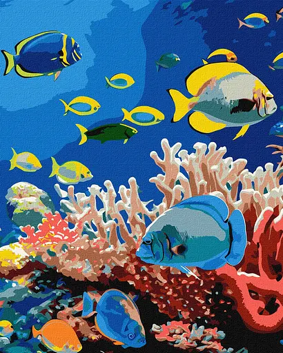 Набор для росписи по номерам Жизнь океана, Ideyka, 40x50 см, КНО6704