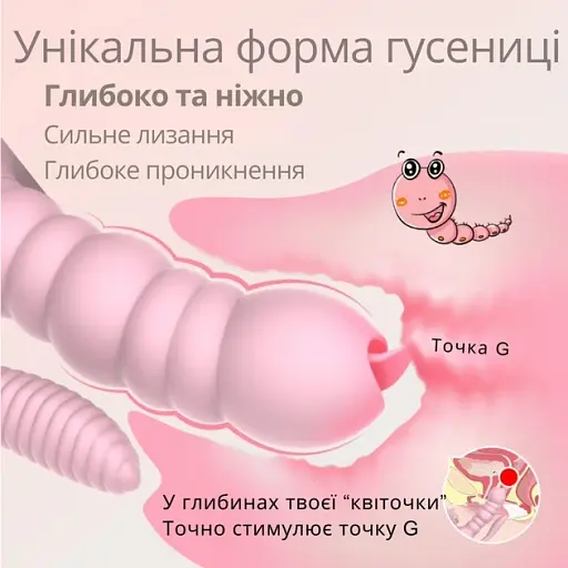 Вібратор 3 в 1 I'MCUM Caterpillar Fantasy Рожевий (IM-KCD226) - фото 4