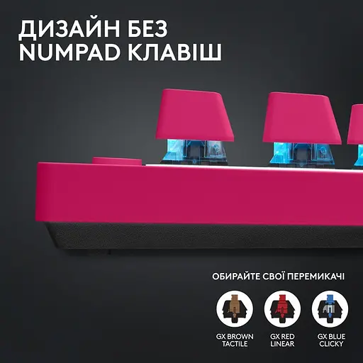 Игровая клавиатура Logitech G Pro X TKL Lightspeed Tactile Magenta (920-012159) - фото 5