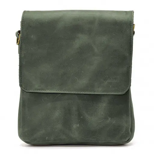 Кожаная мужская сумка через плечо TARWA 25х24х5 см sum0025357 - фото 3