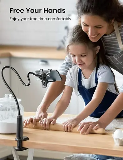 Підставка-тримач для телефону Ugreen LP113 Multifunction Phone Clip Stand з кріпленням чорний (80906) - фото 2