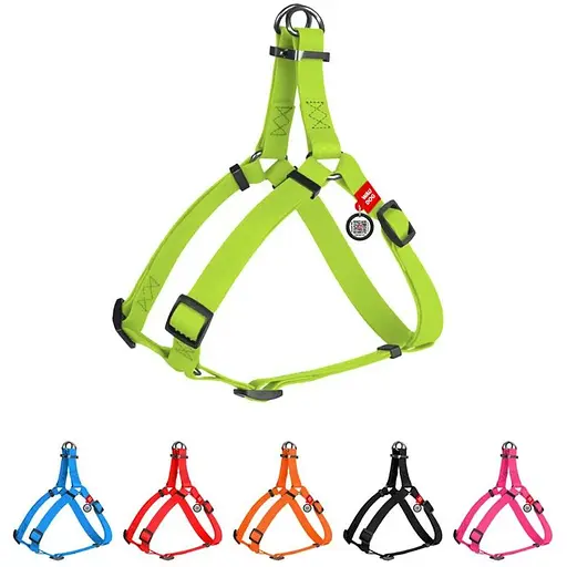 Шлея для собак Waudog Waterproof водостійка з QR паспортом, металічна пряжка-фастекс салатовий - фото 2