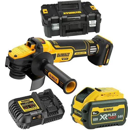 Шлифмашина угловая аккумуляторная DeWalt с АКБ и ЗУ DCG409VST1 - фото 9