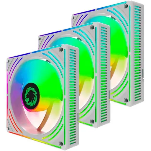 Комплект вентиляторов GameMax 3шт 3*120мм mm White frame ARGB RA300 WH (RA300 WH) - фото 1