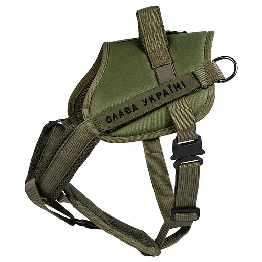 Шлей для служебных собак Waudog PRO металлический фастекс L В 70-100 см хаки - фото 2