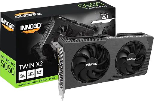 Відеокарта GeForce RTX5050 8GB Inno3D TWIN X2 (N50502-08D6-174071N)