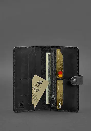 Кожаное женское портмоне 7.0 Инди Черный - фото 3