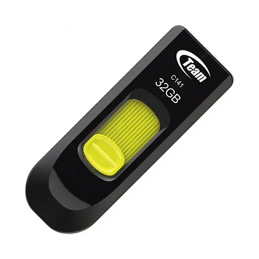 Флеш накопитель Team C145 32 GB USB 3.0 выдвижная черно-желтая - фото 3