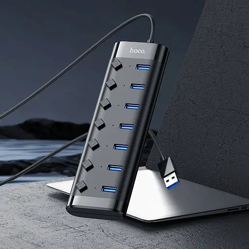 Хаб-концентратор док-станція Hoco HB40 Easy change 7 in 1 Adapter 7USBx3.0 120 см - фото 6