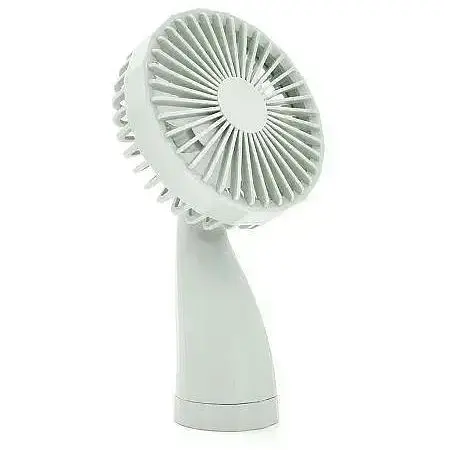 Ручной бытовой портативный вентилятор Mini Fan 6601 на аккумуляторе с ручкой мини вентилятор белый - фото 1