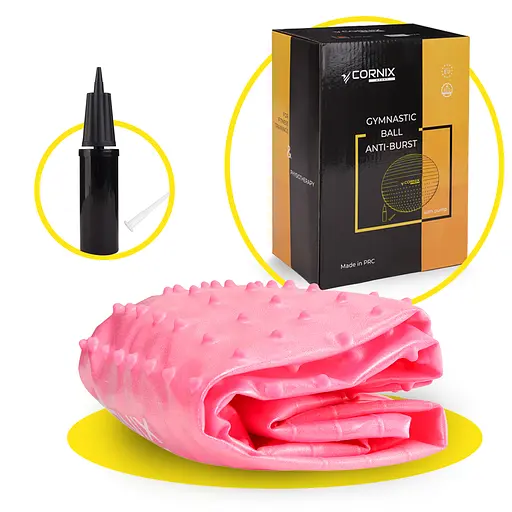 Мяч для фитнеса (фитбол) Cornix 55 см полумассажный Anti-Burst Pink XR-0461 - фото 8