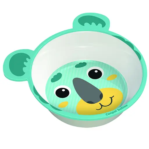 Мисочка Canpol babies з меламіну антипідслизгова з вушками Hello Little зелена (4/520_gre)