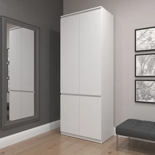 Шкаф для одежды Vays R-10, с полками и штангой, без ручек, ЛДСП, 80×50×211 см - для спальни, гостиной, прихожей