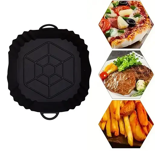 Квадратная силиконовая форма для аэрогриля, духовки и мультипечи 20х20 см, Kitchen Master Розовый 87275 - фото 9