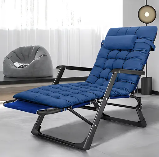 Розкладне крісло ліжко з подушкою Leobro Темно-синій (LB-FCB-G1-BLU) - фото 2