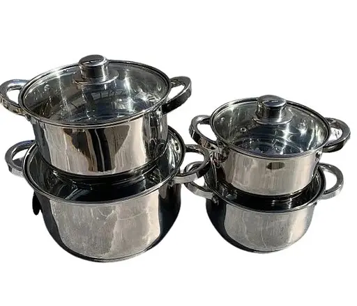 Набор кастрюль Edenberg EB-4032 8 предметов из нержавеющей стали 2.1л, 3.0 л, 4.0 л, 6.6 л - фото 5