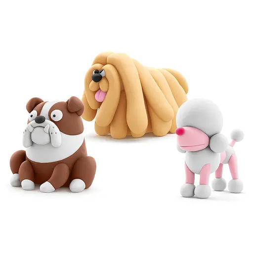 Набір пластиліну що самостійно твердіє Ліпака Собаки-Друзяки: Командор Муді, Бульдог Гіпно, Пудель Поппі  (60057-UA01) - фото 3